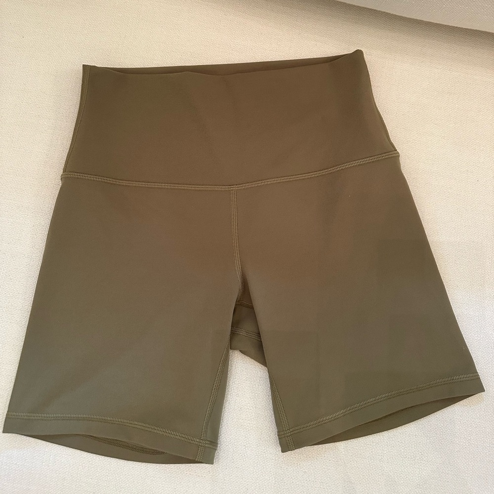 lululemon athletica Olive Green High-Rise Bike Shorts